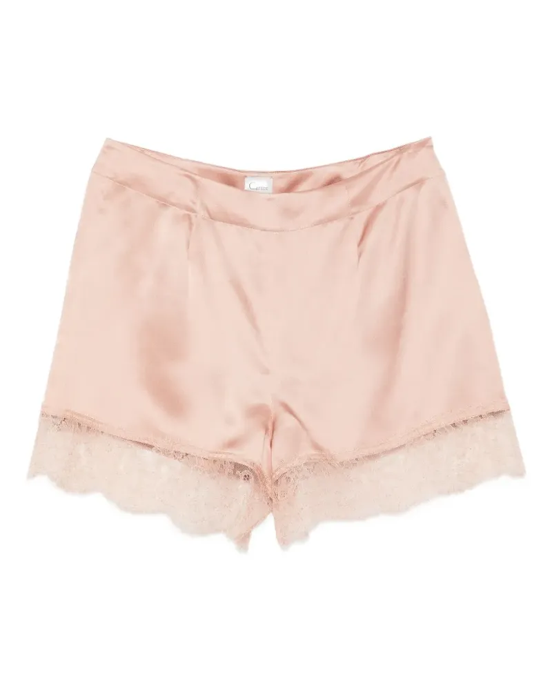 Carine Gilson Pyjama-Shorts mit Spitzenbesatz - Rosa Rosa