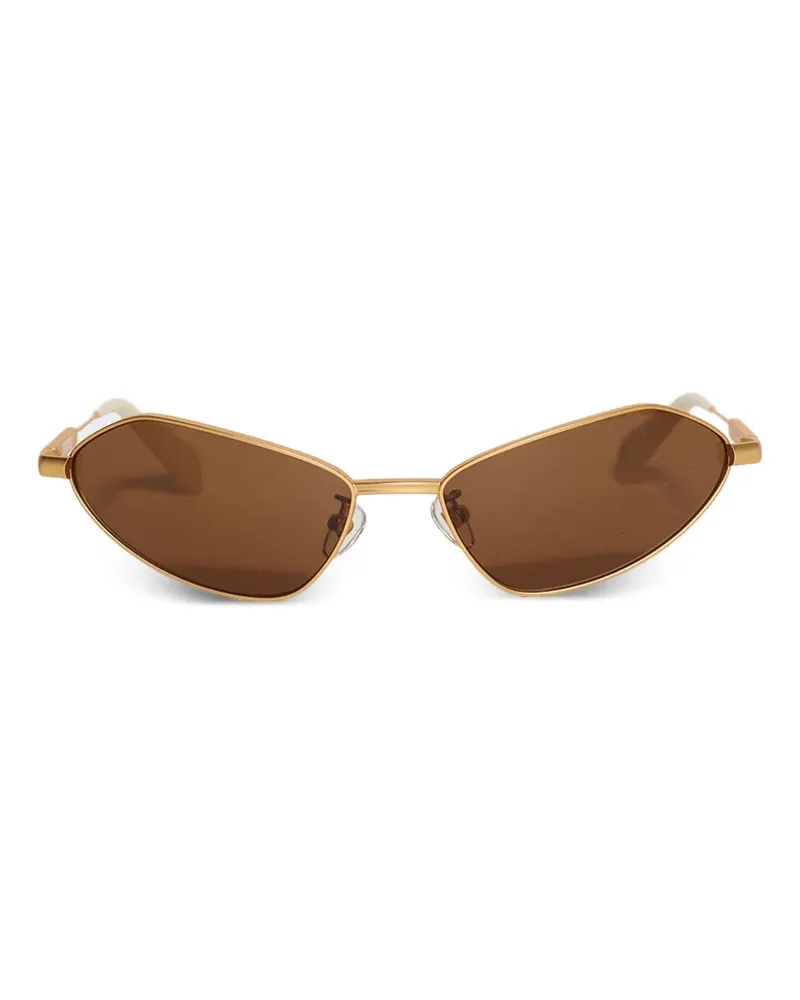 Jacquemus x Linda Farrow Bambino Sonnenbrille mit geometrischem Gestell - Gold Gold