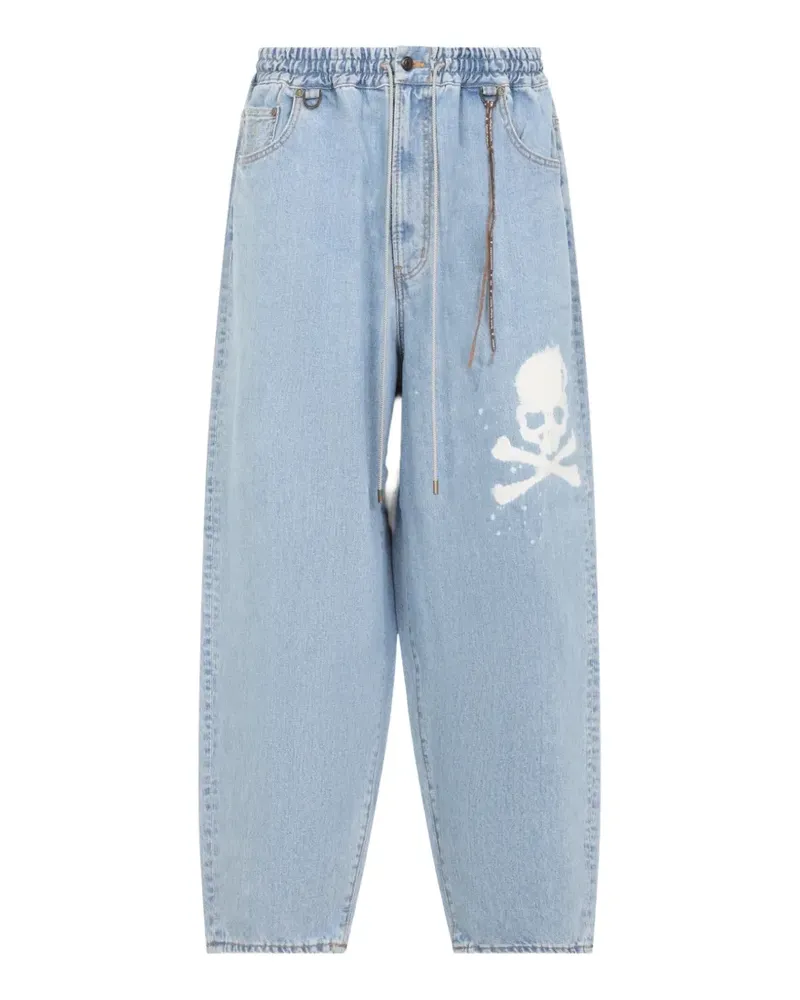 Mastermind Japan skull-print drawstring jeans - Blau Blau