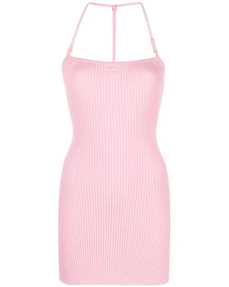 Courrèges Neckholder-Minikleid mit Logo - Rosa Rosa