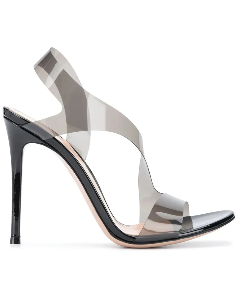 Gianvito Rossi Sandalen mit transparenten Riemen - Schwarz Schwarz
