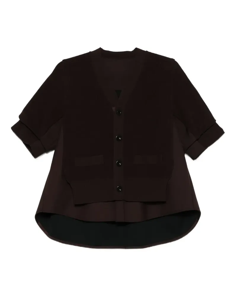 Sacai Geknöpfter Cardigan im Layering-Look - Braun Braun