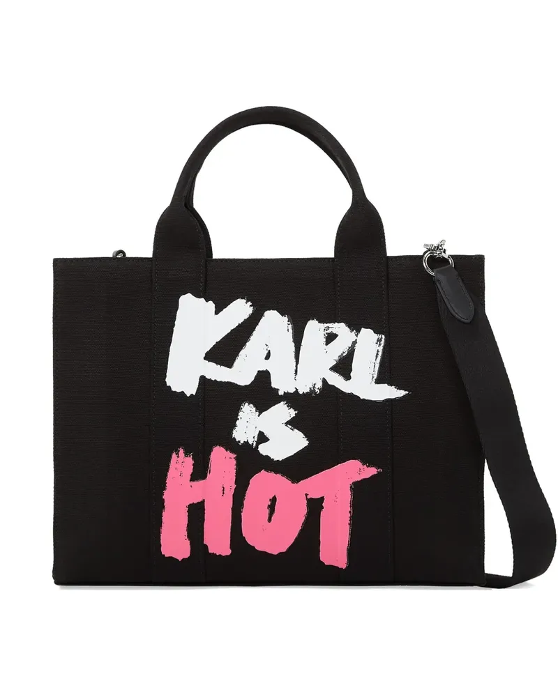 Karl Lagerfeld Mittelgroßer Karl Is Hot Tote Bag - Schwarz Schwarz
