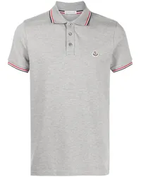 Moncler Pikee-Poloshirt mit Streifen Grau