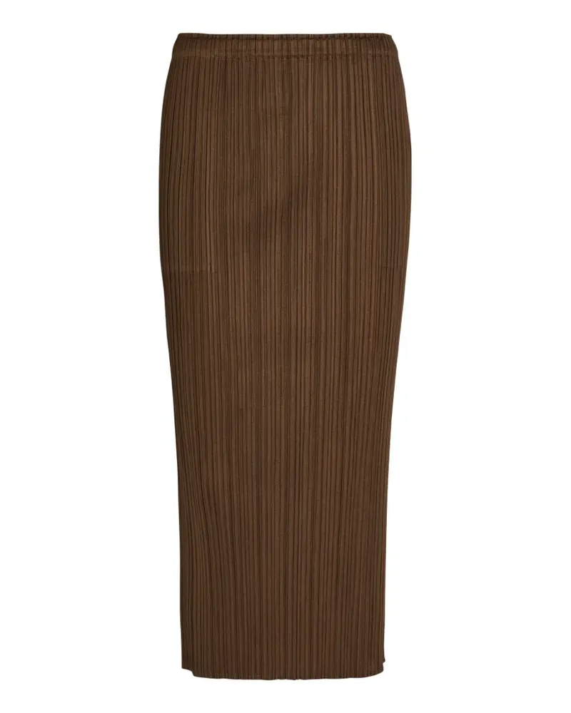 Issey Miyake pleated midi skirt - Braun Braun