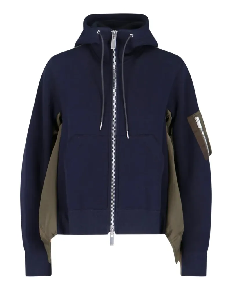 Sacai zip hooded jacket - Blau Blau