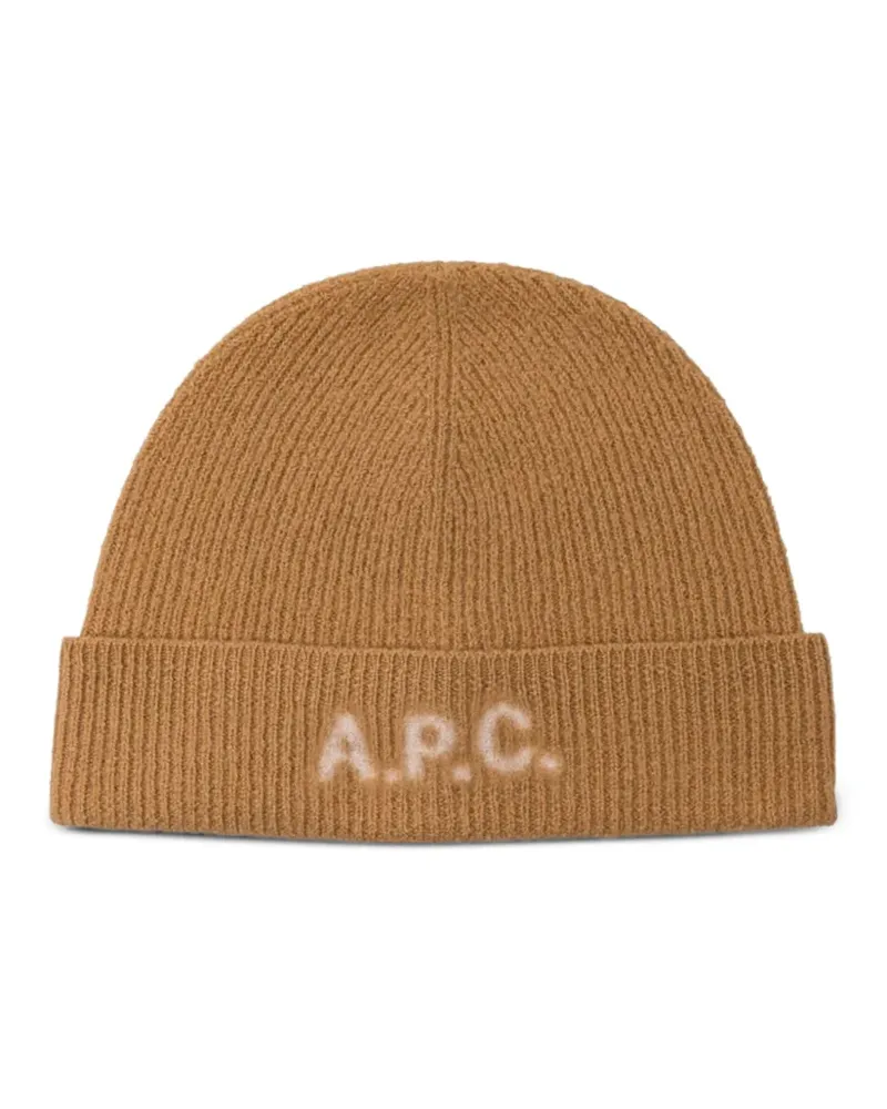 A.P.C. Beanie mit Logo-Stickerei - Nude Nude