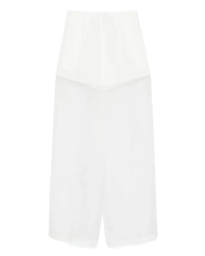 forte_forte Semi-transparente Palazzohose - Weiß Weiß