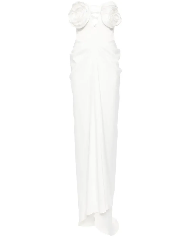 Ana Radu Kleid mit Blumenapplikation - Weiß Weiß