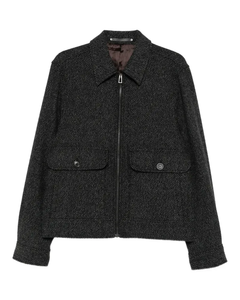 Paul Smith Harrington Jacke mit Fischgrätenmuster - Schwarz Schwarz