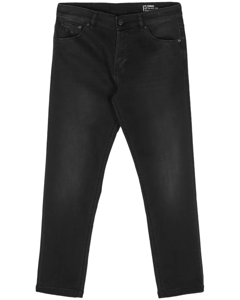 PT TORINO Tapered-Jeans in Distressed-Optik Schwarz