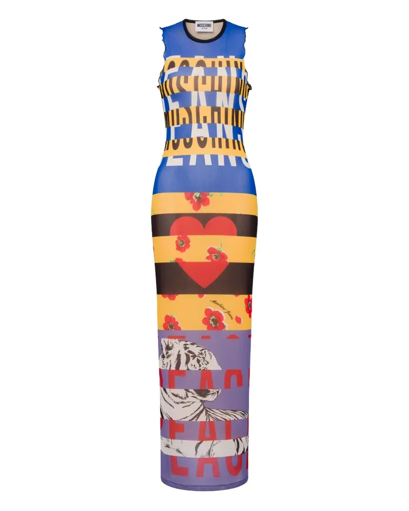 Moschino Maxikleid mit Print - Schwarz Schwarz