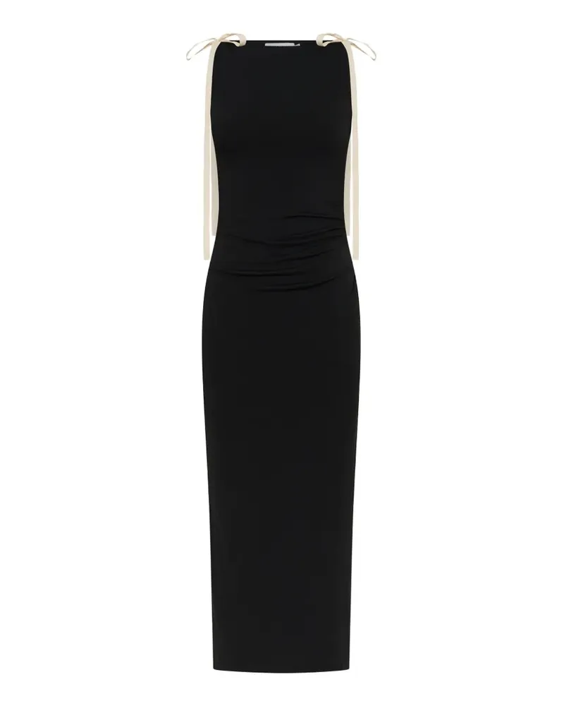 Anna Quan Testino tie-strap gathered midi dress - Schwarz Schwarz