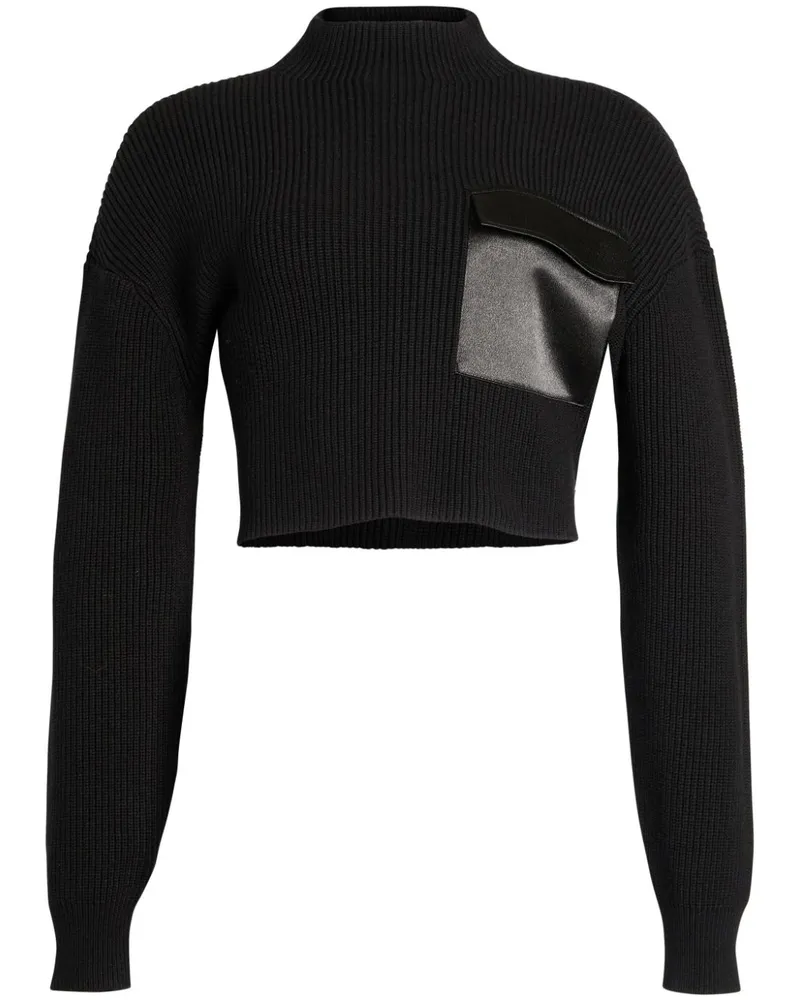 SER.O.YA Donna Cropped-Pullover - Schwarz Schwarz
