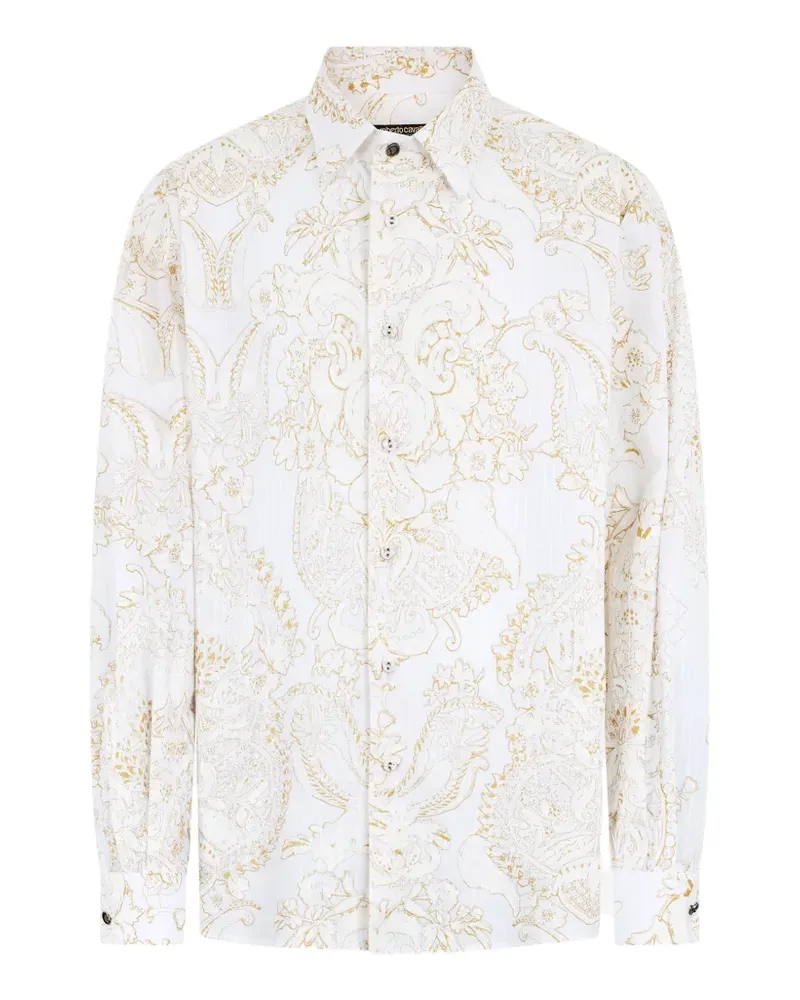 Roberto Cavalli patterned long-sleeve shirt - Weiß Weiß
