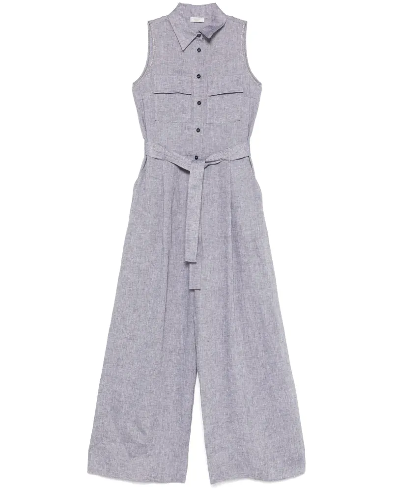 Peserico Jumpsuit aus Leinen - Grau Grau