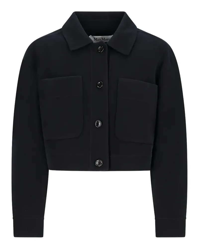 Max Mara Boxy-fit buttoned flap-pocket jacket - Blau Blau