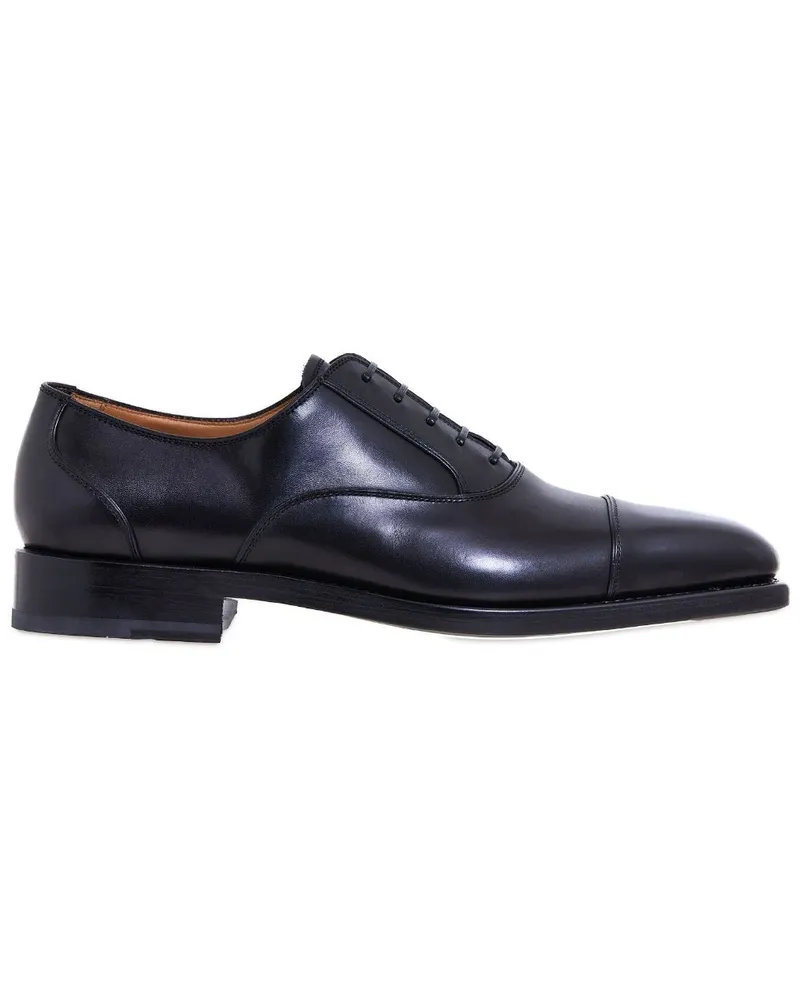 Ferragamo Oxford-Schuhe mit abgesetzter Kappe Schwarz