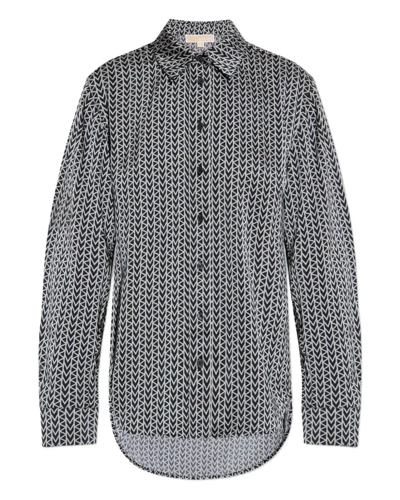 Michael Kors Hemd mit geometrischem Print - Schwarz Schwarz