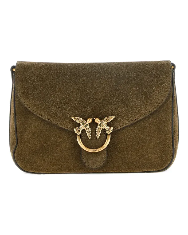 Pinko Mini Love bag satchel crossbody bag in suede - Grün Grün
