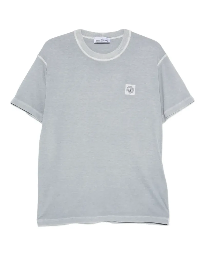 Stone Island T-Shirt mit Logo-Patch - Grau Grau