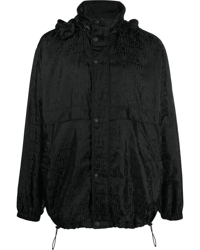 Moschino Kapuzenjacke mit Jacquardmuster - Schwarz Schwarz