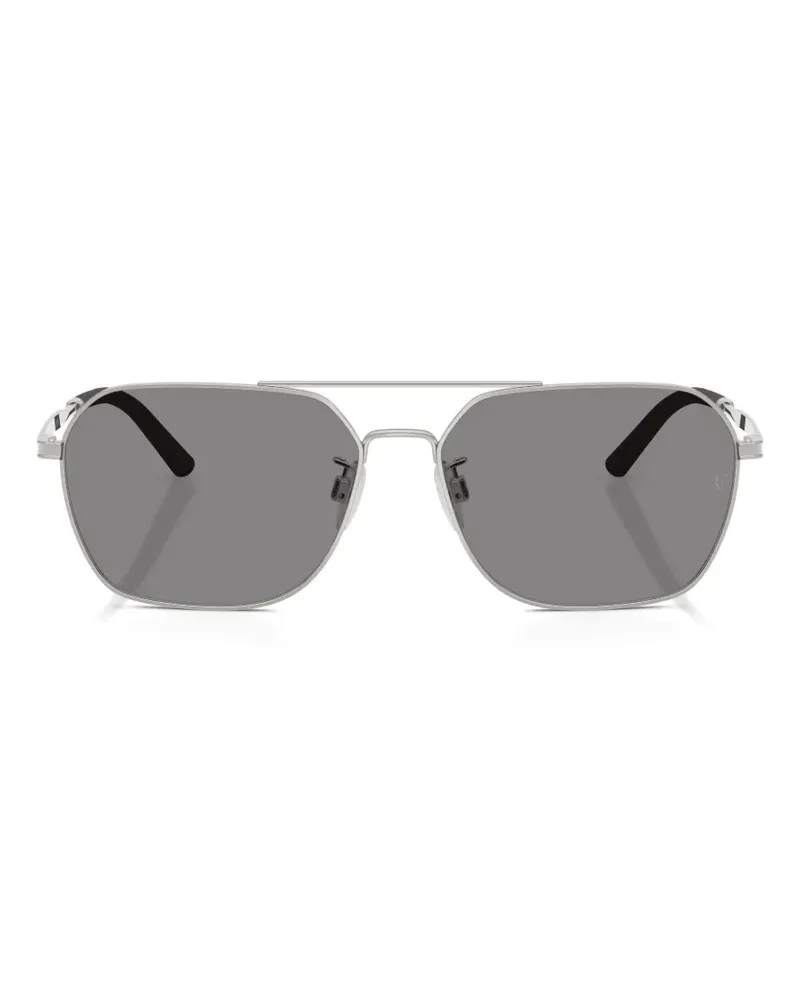 Oliver Peoples R-17 double-bridge geometric-frame sunglasses - Silber Silber