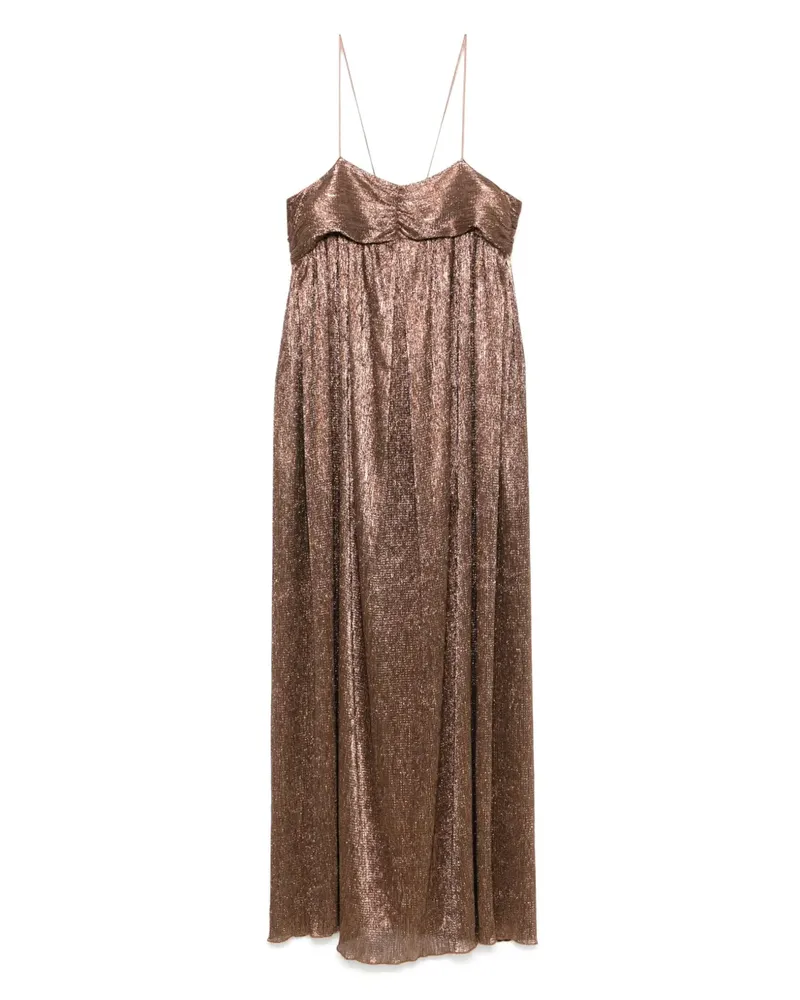 forte_forte Kleid mit Lurex-Detail - Braun Braun