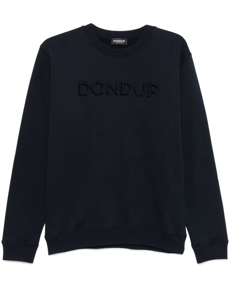 Dondup Sweatshirt mit beflocktem Logo - Blau Blau