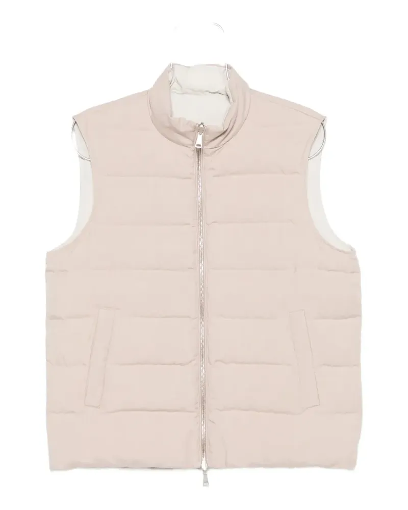 Eleventy reversible quilted gilet - Nude Nude