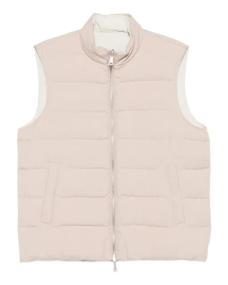 Eleventy reversible quilted gilet - Nude Nude