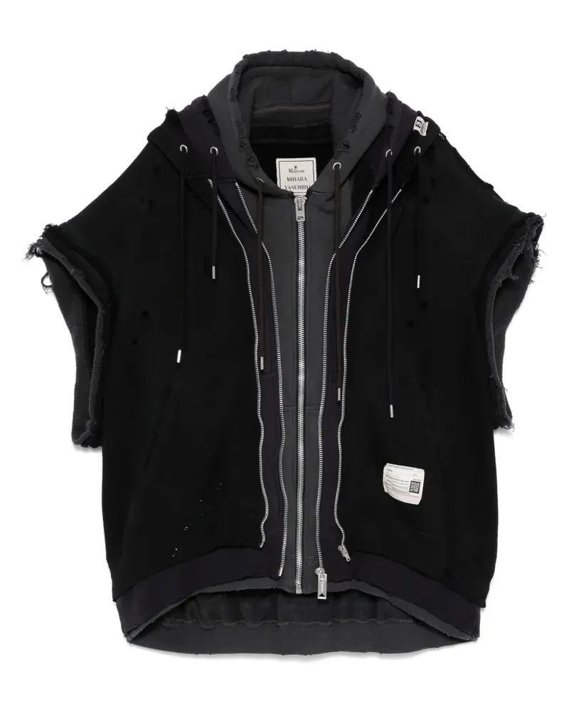 MIHARAYASUHIRO Kapuzenjacke im Layering-Look - Schwarz Schwarz
