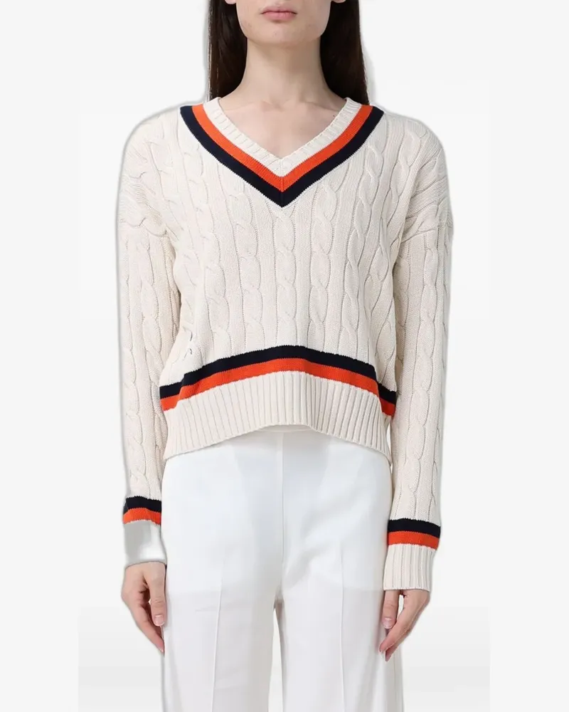 Ralph Lauren cable-knit V-neck sweater - Nude Nude