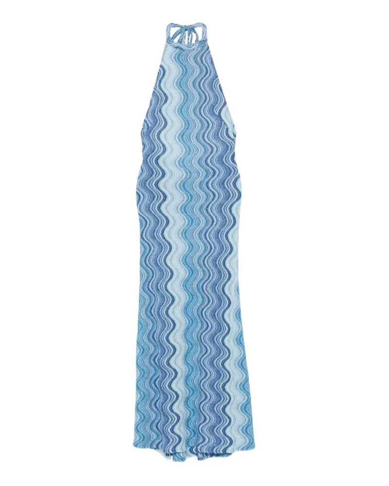 MC2 Saint Barth Tony R zigzag-knit midi dress - Blau Blau