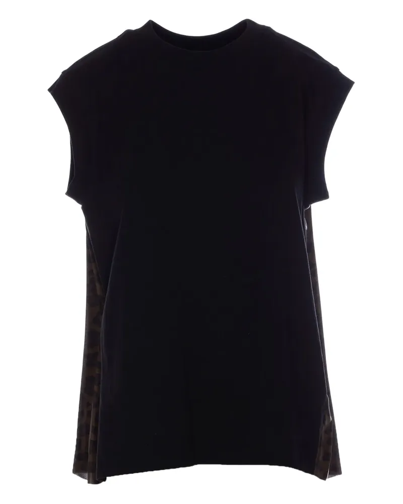 Sacai T-Shirt mit Leoparden-Print - Braun Braun