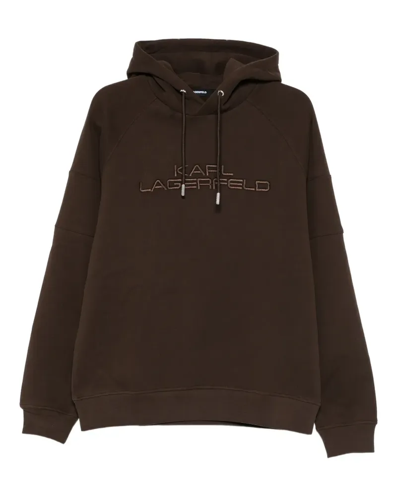 Karl Lagerfeld logo-embroidered hoodie - Braun Braun