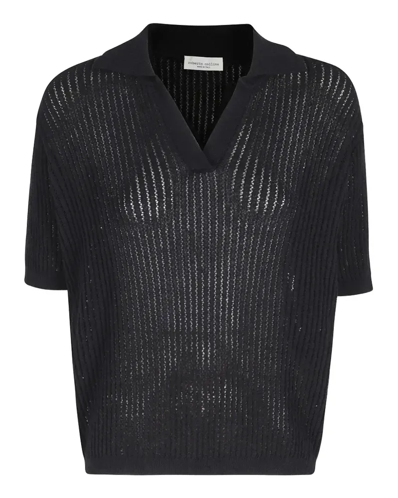 Roberto Collina open-knit T-shirt - Schwarz Schwarz
