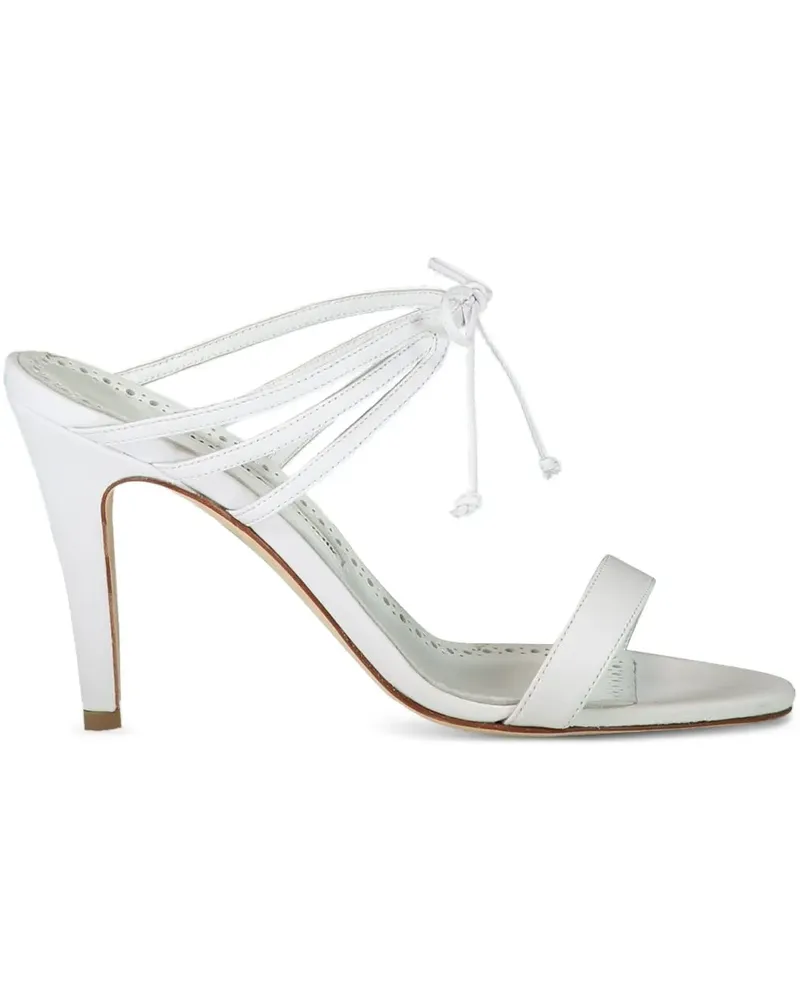 Manolo Blahnik 30mm Boman leather sandals - Weiß Weiß