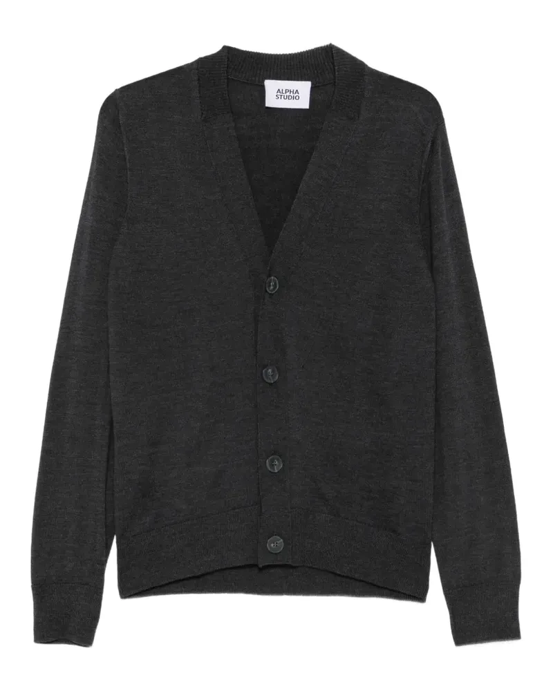 Alpha Studio Cardigan mit V-Ausschnitt - Grau Grau