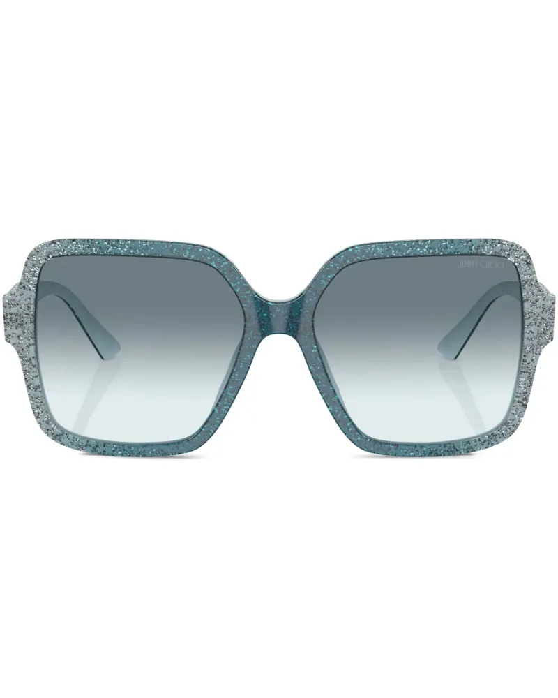 Jimmy Choo Eckige Sonnenbrille mit Glitter - Blau Blau