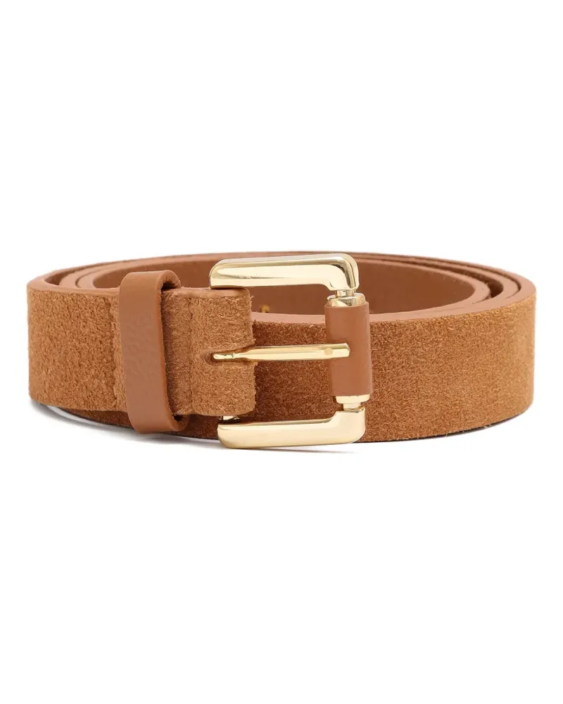 Sarah Chofakian Strata suede belt - Nude Nude