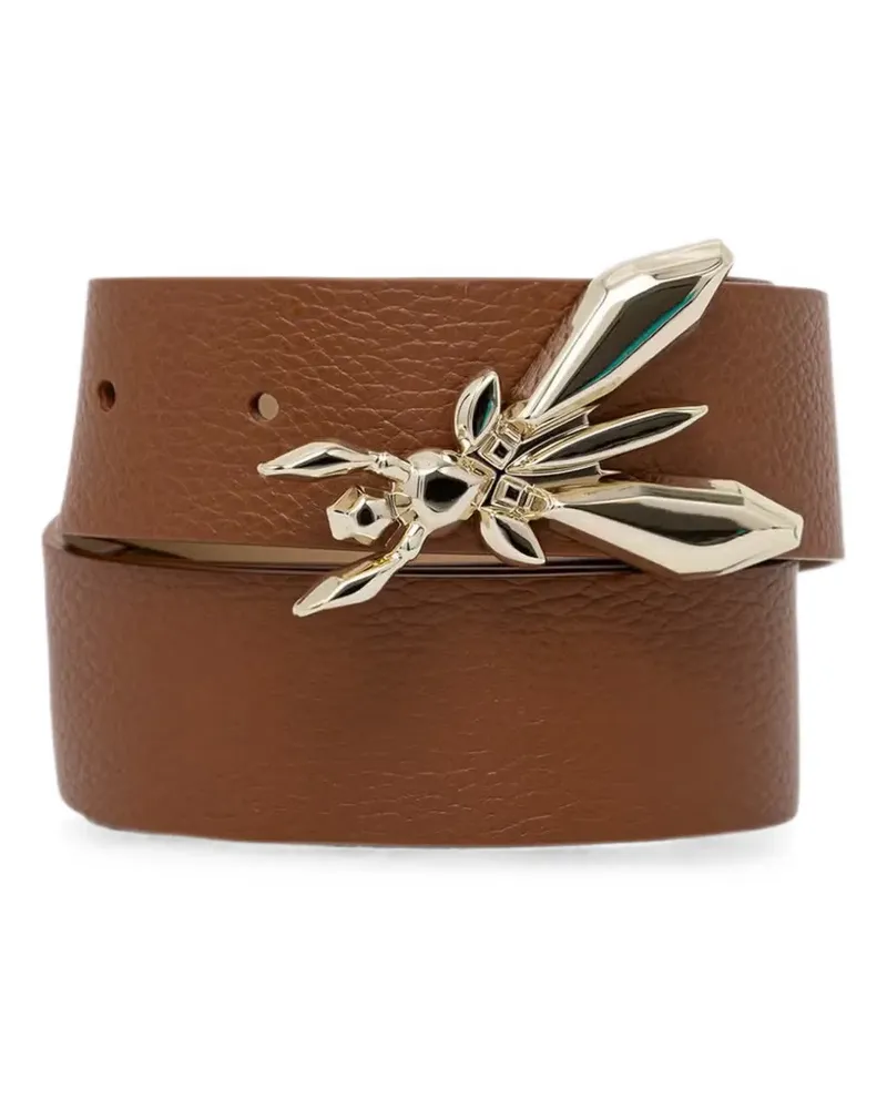 Patrizia Pepe Fly pebbled-calf leather belt - Braun Braun
