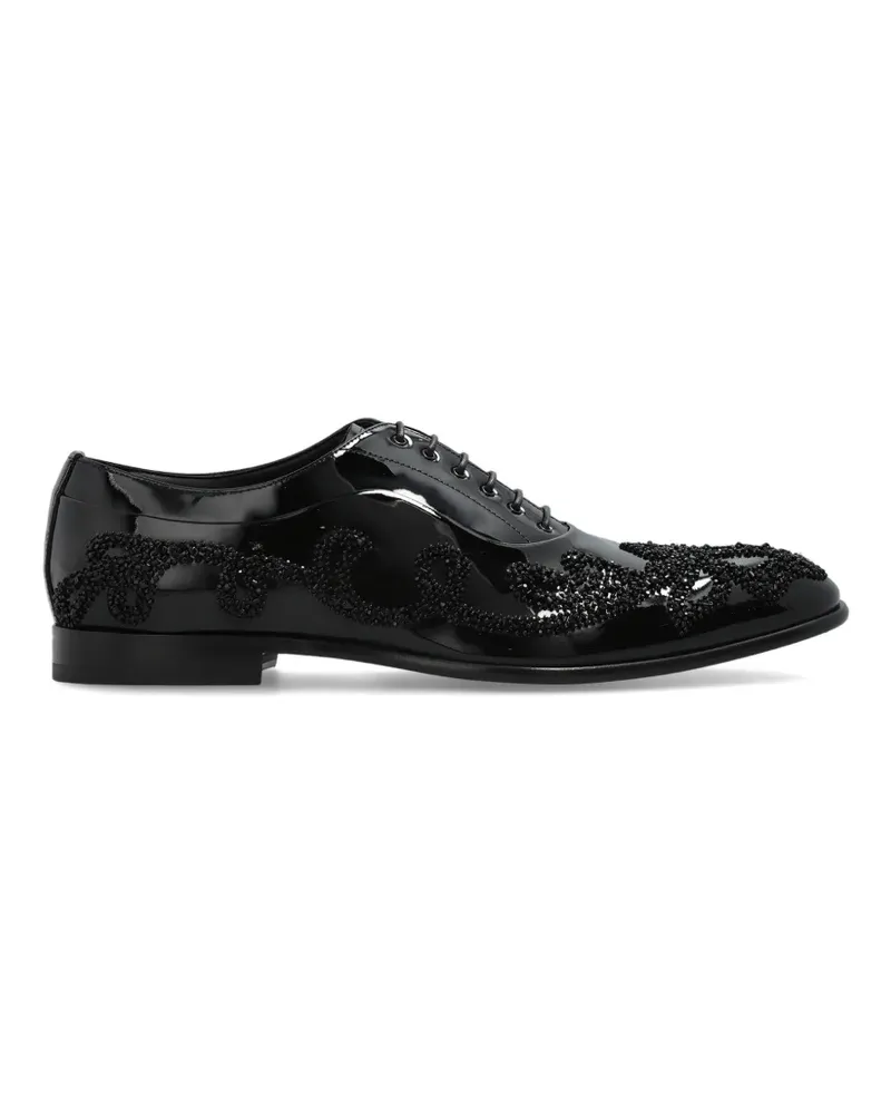 Dolce & Gabbana Oxford-Schuhe aus Lackleder mit Perlen - Schwarz Schwarz