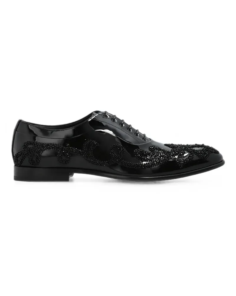 Dolce & Gabbana Oxford-Schuhe aus Lackleder mit Perlen - Schwarz Schwarz