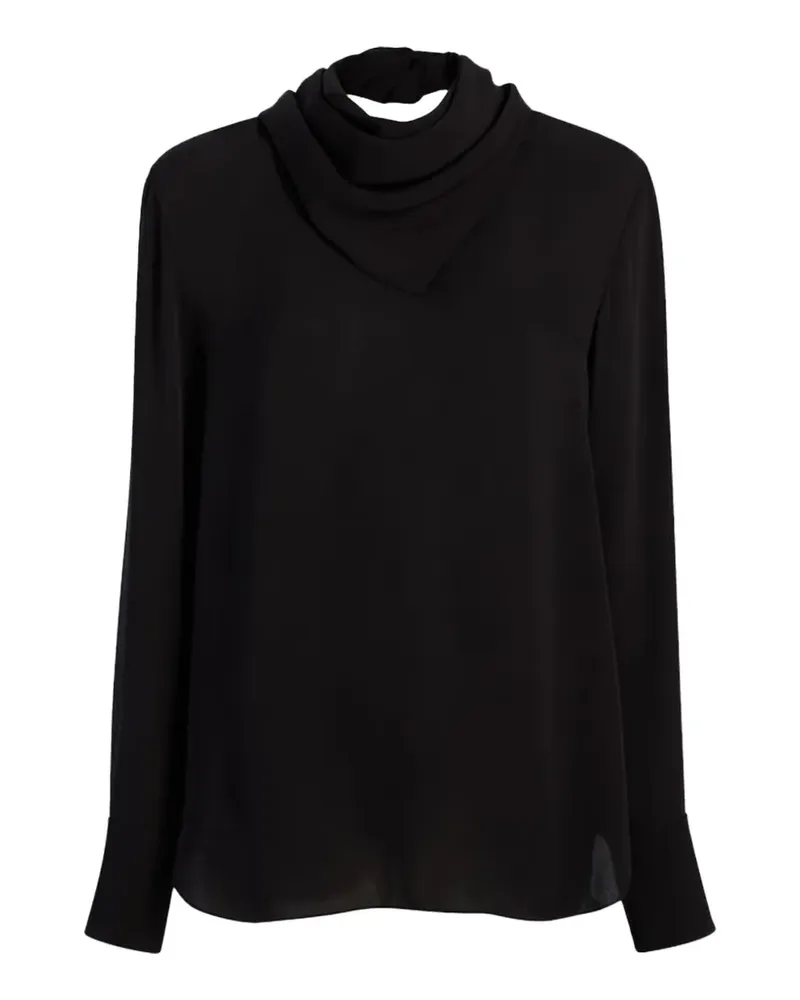 Another Tomorrow detachable-bandana blouse - Schwarz Schwarz