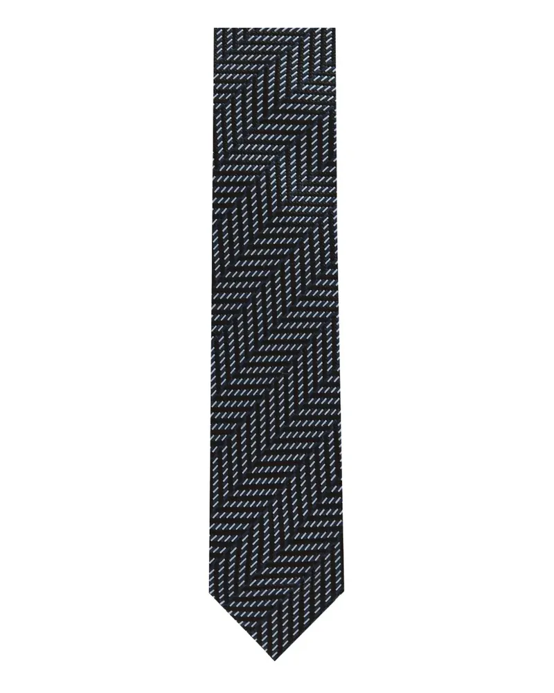 Tom Ford Krawatte mit Fischgrätenmuster - Blau Blau