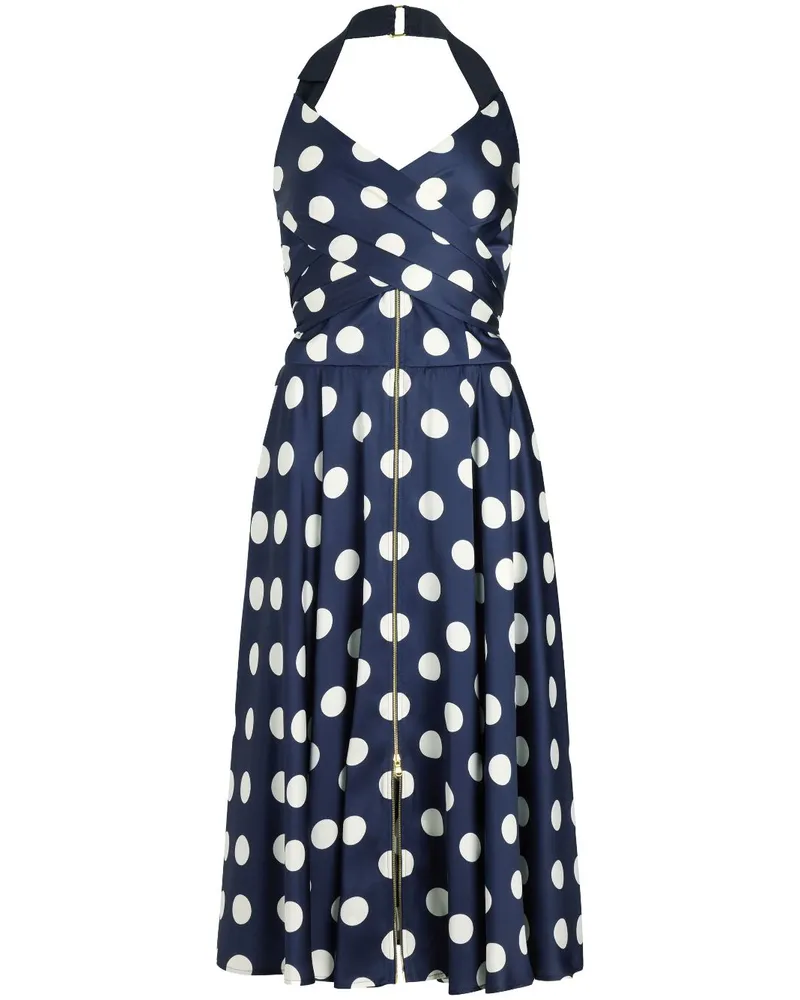 Patou Midikleid aus Satin - Blau Blau