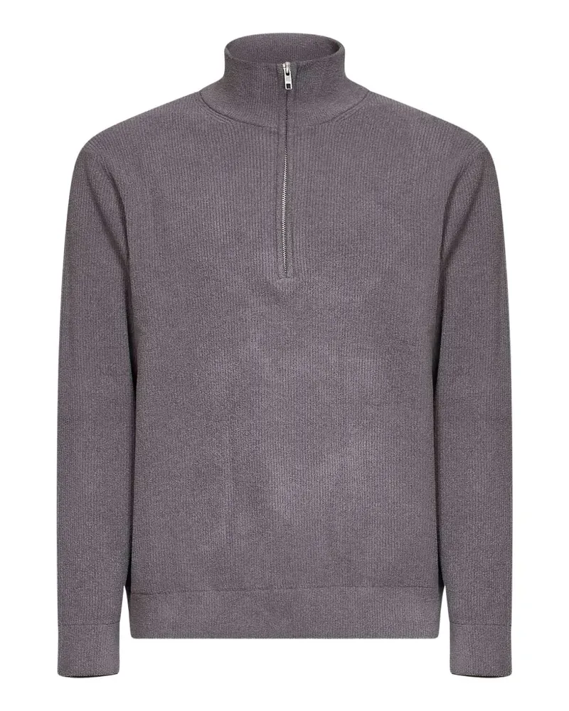 NN 07 Danny half-zip ribbed-knit sweater - Grau Grau