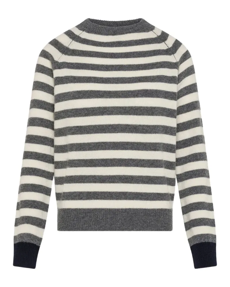 Seventy Gestreifter Pullover mit Raglanärmeln - Grau Grau