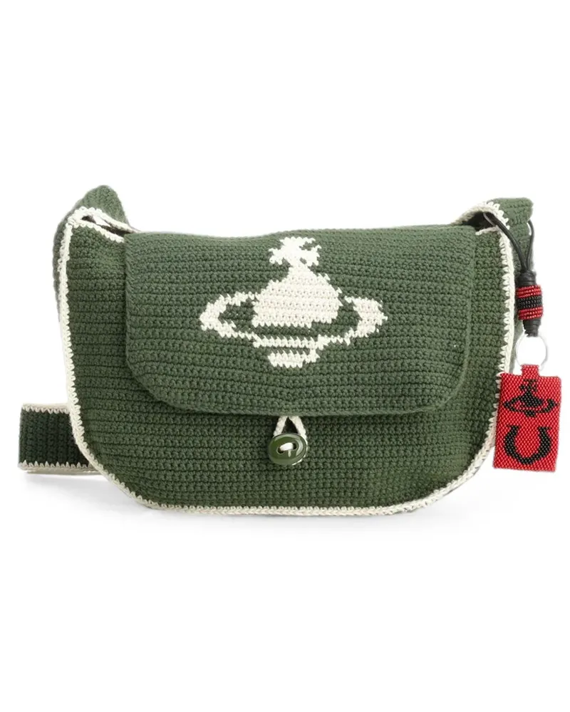 Vivienne Westwood Lucky Halfmoon crochet shoulder bag - Grün Grün